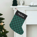 Search for green plaid christmas stockings Script