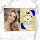 Search for gold 50th invitations Elegant