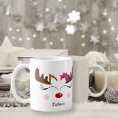 Search for red nosed reindeer mugs Face