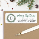 Search for winter wreath return address labels Rustic