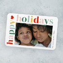 Search for holiday photo magnets Typography