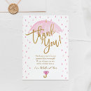 Search for pink umbrella thank you cards Girl