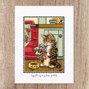 Search for vintage cat paintings postcards Funny