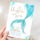 Search for mermaid under the sea birthday invitations Whimsical mermaid party