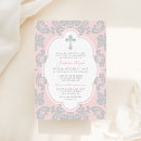 Search for pink and silver christening invitations Baby girl
