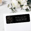 Search for black gold floral return address labels Modern