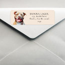 Search for bull dog return address labels Watercolor