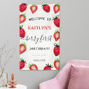 Search for berry first birthday banners Watercolor