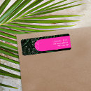 Search for palm tree wedding return address labels Pink
