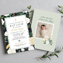 Search for green christening invitations Green and gold
