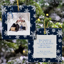 Search for navy blue christmas tree decorations Family photo