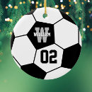 Search for soccer team christmas tree decorations Black and white