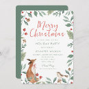Search for animals christmas invitations Watercolor