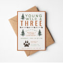 Search for young wild and 3 birthday invitations Three