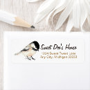 Search for chickadee return address labels Watercolor