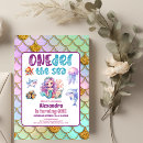 Search for mermaid 1st birthday invitations Glitter