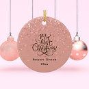 Search for first name for babys christmas tree decorations Pink