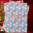 Search for pink santa christmas wrapping paper Claus