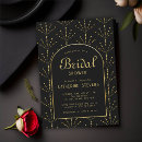 Search for 1920s bridal shower invitations Black and gold
