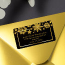 Search for black snowflakes return address labels Elegant