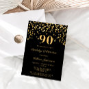 Search for 90th birthday invitations black and gold