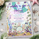 Search for teal 1st birthday invitations Mermaid