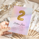 Search for unicorn 2nd birthday invitations For her