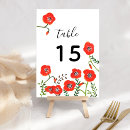 Search for red poppies table cards Chic