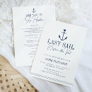 Search for yacht party invitations Navy blue and white
