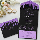 Search for purple glitter invitations Black