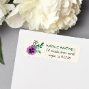 Search for purple pansy return address labels Elegant
