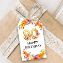 Search for 80th birthday gift tags Floral