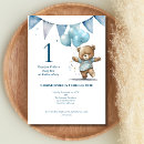 Search for balloon 1st birthday invitations Bear