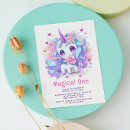 Search for purple 1st birthday invitations Unicorn