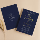 Search for formal classy elegant wedding invitations Navy blue