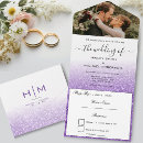 Search for purple ombre wedding invitations White