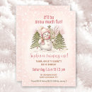 Search for snow much fun invitations Pink