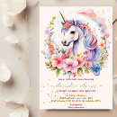 Search for floral unicorn invitations Pastel