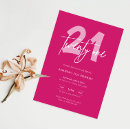 Search for hot pink 21st birthday invitations Modern