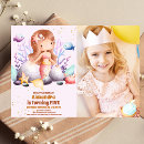 Search for mermaid girl birthday invitations Baby girl
