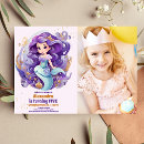Search for mermaid under the sea birthday invitations Baby girl