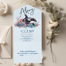 Search for watercolor whale baby shower invitations Ocean