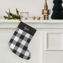 Search for black and white plaid christmas stockings Country