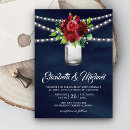 Search for navy blue red wedding invitations String lights