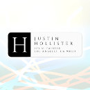 Search for fancy initial return address labels Black and white