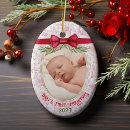 Search for first name for babys christmas tree decorations Pink