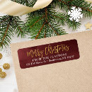 Search for burgundy gold return address labels Merry christmas