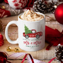 Search for our first christmas mugs Just married