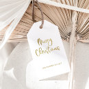Search for white and gold gift tags Merry christmas
