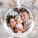 Search for happiness christmas tree decorations Double sided